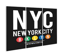 islandburner Prime Image sur toile New York City Subway typographie cool avec Borough Brooklyn Images murales Poster