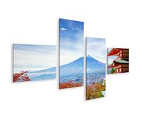 islandburner Prime Image sur toile pagode Paysage d'automne sur la montagne et vue volcanique Images murales Poster