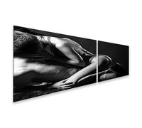 islandburner Prime Image sur toile Paresseux à l'ombre Noir et blanc Photographie sensualité - Toile 160 x 40 cm - 2 pièces