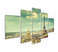 islandburner Prime Image sur toile Paris avec tour Eiffel et ciel nuageux