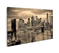 islandburner Prime Image sur toile Paysage de New York la nuit panoramique Images murales Poster