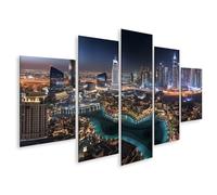 islandburner Prime Image sur toile Paysage nocturne avec gratte-ciel lumineux et mouton aquatique