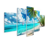 islandburner Prime Image sur toile Paysage tropical paradisiaque au bord de la mer avec voilier Images murales Poster