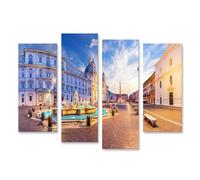 islandburner Prime Image sur toile Piazza avec bâtiments historiques et fontaines à Rome Images murales Poster