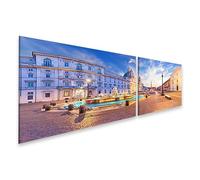 islandburner Prime Image sur toile Piazza avec bâtiments historiques et fontaines à Rome Images murales Poster