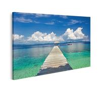 islandburner Prime Image sur toile Pont en bois vers la mer cristalline sous un ciel bleu Images murales Poster
