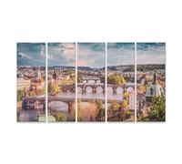 islandburner Prime Image sur toile Ponts de Prague Vue panoramique à la lumière du jour rivière rivière Images murales Poster