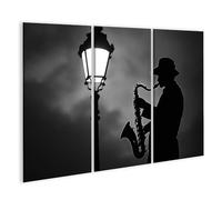 islandburner Prime Image sur toile pour musiciens de nuit, ombre, saxophone, lanterne, images murales, posters