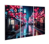 islandburner Prime Image sur toile Promenade de nuit sous des lumières de fleurs de cerisier Images murales Poster