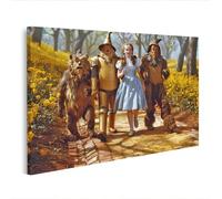 islandburner Prime Image sur toile Quatre amis sur le chemin de briques jaunes au pays enchanté - Toile 100 x 57 cm