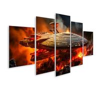 islandburner Prime Image sur toile représentant un vaisseau spatial dans l' volcanique du futur galaxie images murales poster