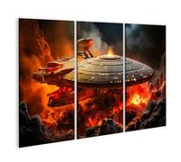 islandburner Prime Image sur toile représentant un vaisseau spatial dans l' volcanique du futur galaxie images murales poster