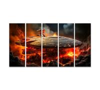 islandburner Prime Image sur toile représentant un vaisseau spatial dans l' volcanique du futur galaxie images murales poster