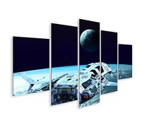 islandburner Prime Image sur toile représentant un vaisseau spatial en orbite avec vue sur la planète bleue