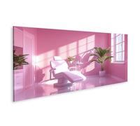 islandburner Prime Image sur toile Rose pastel Tableau mural dans un cabinet dentaire Salle de soins pour enfants Cabinet dentaire Photos murales Poster
