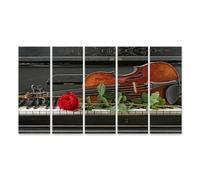 islandburner Prime Image sur toile Rose Violon et Piano Harmonie Musique en harmonie Images murales Poster