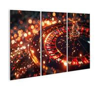 islandburner Prime Image sur toile Roulette Table au casino avec lumières scintillantes Images murales Poster