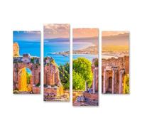 islandburner Prime Image sur toile Ruines romaines au bord de la mer au coucher du soleil Images murales Poster