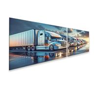 islandburner Prime Image sur toile série de camions au coucher du soleil sur un parking Images murales Poster