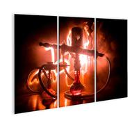 islandburner Prime Image sur toile Shisha Shisha Rouge Lueur Ombre Silhouette Fumée et lumière Jeu Photos murales Poster
