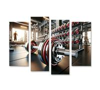 islandburner Prime Image sur toile - Silence puissant dans la salle d'haltères - Fitness Studio Gym Images murales Poster
