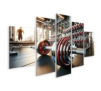 islandburner Prime Image sur toile - Silence puissant dans la salle d'haltères - Fitness Studio Gym Images murales Poster
