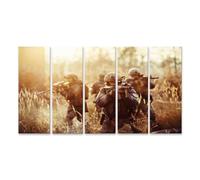 islandburner Prime Image sur toile Soldats utilisés au coucher du soleil dans le champ Images murales Poster