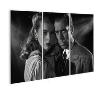 islandburner Prime Image sur toile Vieux noir et blanc Humphrey Bogart Portrait de style vintage - Toile 130 x 80 cm - 3 pièces