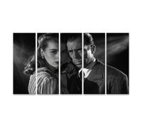 islandburner Prime Image sur toile Vieux noir et blanc Humphrey Bogart Portrait de style vintage - Toile 160 x 80 cm - 5 pièces XXL