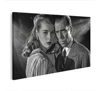 islandburner Prime Image sur toile Vieux noir et blanc Humphrey Bogart Portrait de style vintage - Toile 80 x 40 cm