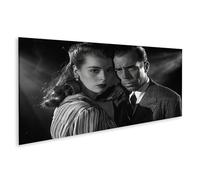 islandburner Prime Image sur toile Vieux noir et blanc Humphrey Bogart Portrait de style vintage - Toile 120 x 40 cm - Panorama