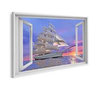 islandburner Prime Image sur toile Voilier au coucher du soleil Horizons lointains Images murales Poster