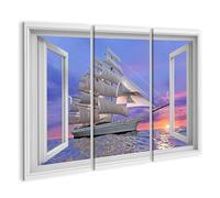 islandburner Prime Image sur toile Voilier au coucher du soleil Horizons lointains Images murales Poster