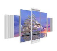 islandburner Prime Image sur toile Voilier au coucher du soleil Horizons lointains Images murales Poster