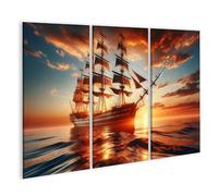 islandburner Prime Image sur toile Voilier Coucher de soleil Mer Aventure Horizons Images murales Poster