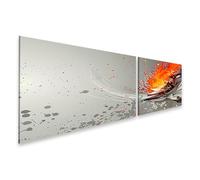 islandburner Prime Impression abstraite sur toile Feu et couleurs Danse Expression abstraite - Toile 160 x 40 cm - 2 pièces