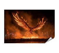 islandburner Prime Poster Phoenix aus der Cendres Illusion de Flammes Oeuvre d'art Nuit - Poster 130 x 90 cm