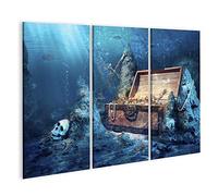islandburner Prime Tableau sur toile avec coffre au trésor ouvert Doré clair
