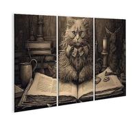 islandburner Prime Tableau sur toile Chat comme Dieu Livre Marginalien Style Concept Chat Dieu Couron Images Murales Poster