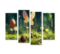 islandburner Prime Tableau sur toile Motif papillons et champignons dans un conte de fées de fées de forêts