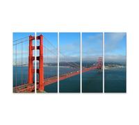 islandburner Prime Tableau sur toile Motif ponts rouges San Francisco Paysage matin, ciel clair