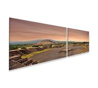 islandburner Prime Tableau sur toile Pyramides Paysage au coucher du soleil dans une vieille ville en ruines