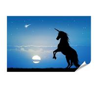 islandburner Prime XXL Image Poster Silhouette Licorne Nuit Ciel Scène de Conte de fées Fantaisie Premium Images Impression Photo
