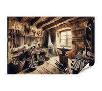 islandburner Prime XXL Poster Ancienne Forge Atelier Intérieur Atelier en Bois Atmosphère Premium Photographie Photo