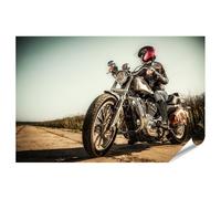 islandburner Prime XXL Poster de motocycliste sur une longue route de campagne Aventure photo de qualité supérieure