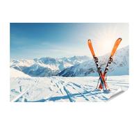islandburner Prime XXL Poster de vacances au ski Alpes enneigées Vue panoramique Impression photo de qualité supérieure