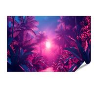 islandburner Prime XXL Poster Palmiers dans le chemin du clair de lune rose Premium Images photo photo