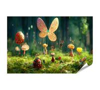 islandburner Prime XXL Poster papillons et champignons dans un conte de fées de fées de forêts