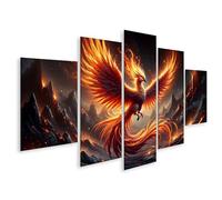 islandburner Tableau mural Phénix Vole Feu brûlant des cendres Créatures mythiques sur toile