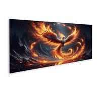 islandburner Tableau mural Phénix Vole Feu brûlant des cendres Créatures mythiques sur toile